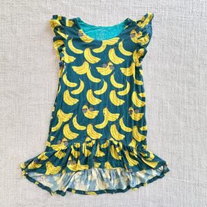 Posh Peanut Bamboo Teal Banana Hi-Low Dress VGUC 4T